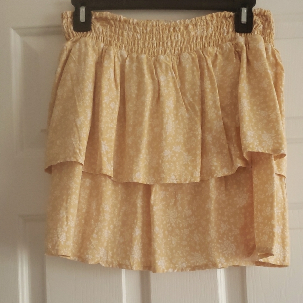 No Boundaries Yellow Floral Mini Skirt